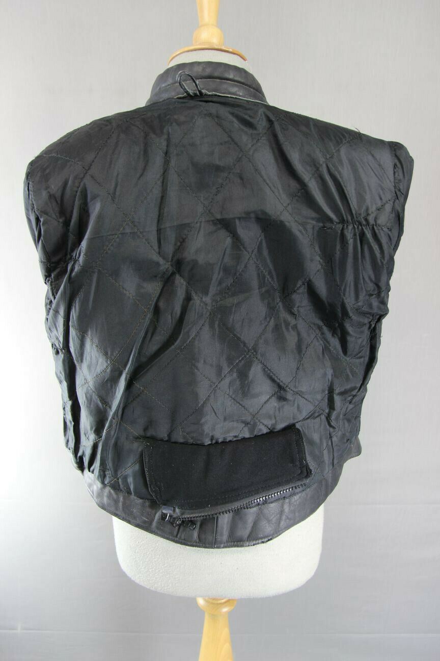 SUPERB QUALITY & CONDITION BLACK LEATHER LADIES BIKER JACKET 36 INCH