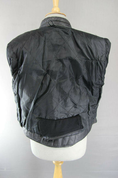 SUPERB QUALITY & CONDITION BLACK LEATHER LADIES BIKER JACKET 36 INCH