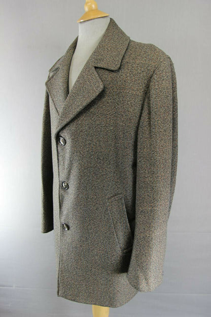 SUPERB VINTAGE 1970's 2 PLY THORNPROOF TWIST TWEED COAT 42 INCH