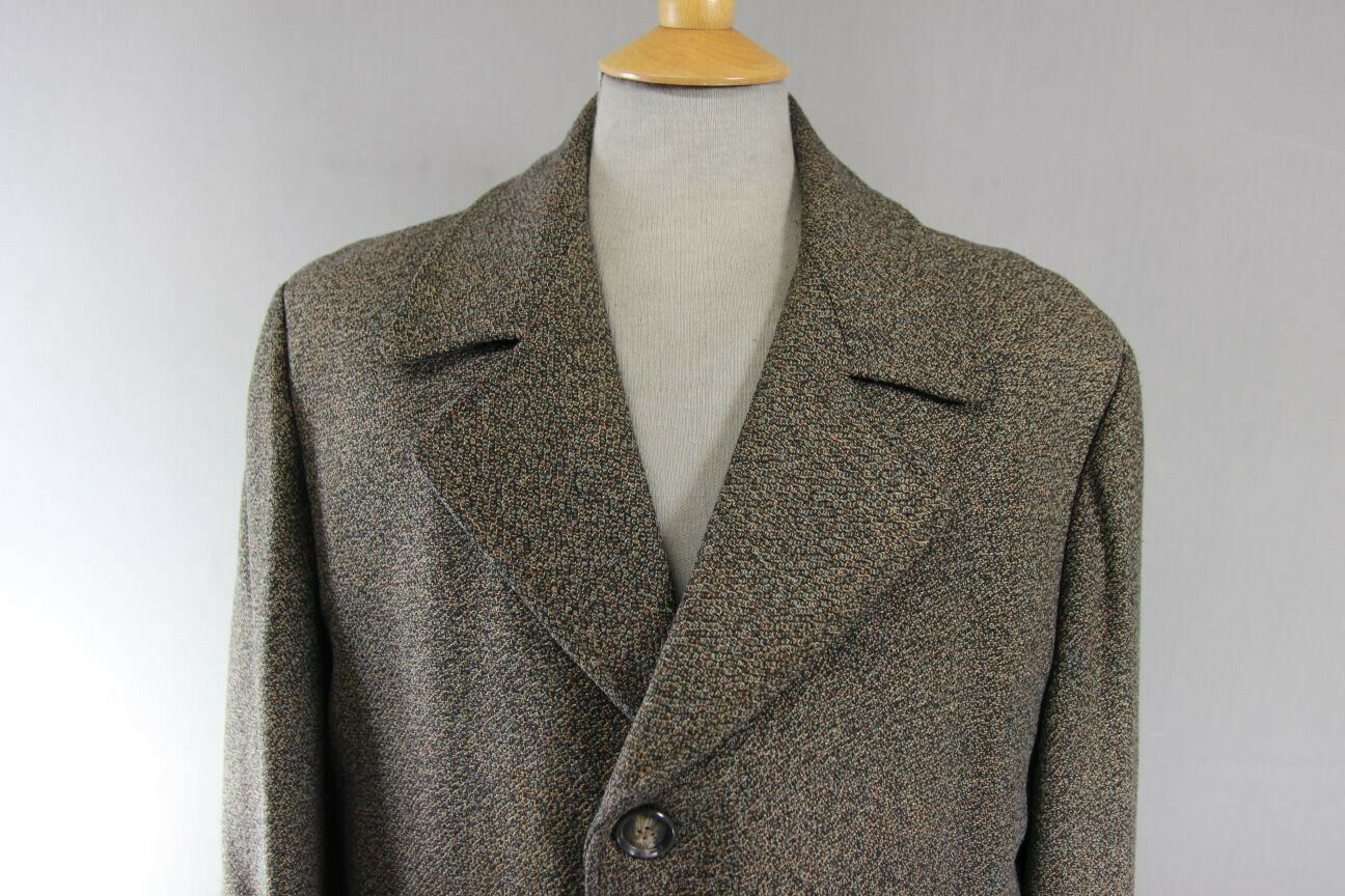 SUPERB VINTAGE 1970's 2 PLY THORNPROOF TWIST TWEED COAT 42 INCH