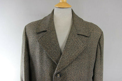 SUPERB VINTAGE 1970's 2 PLY THORNPROOF TWIST TWEED COAT 42 INCH