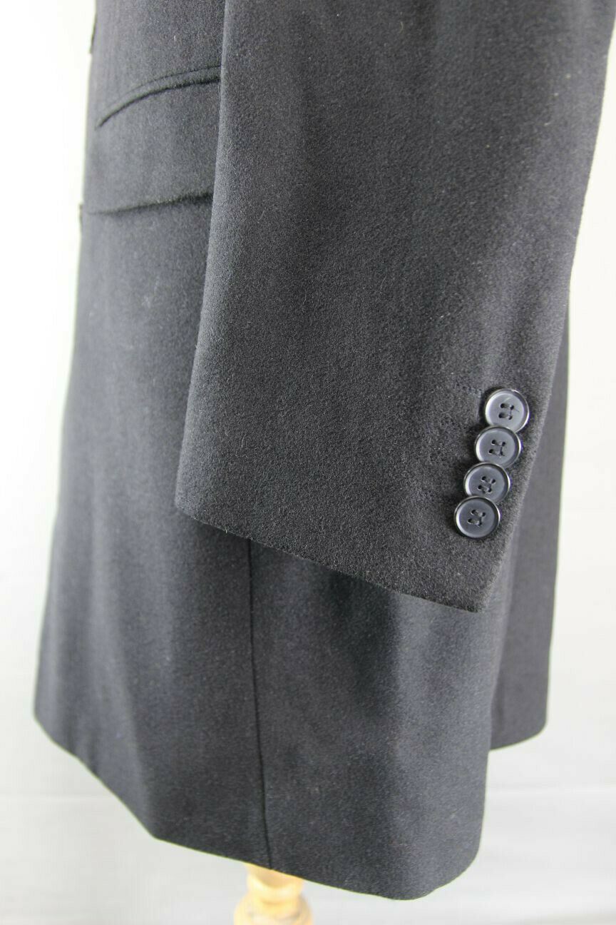 BRAND NEW MEN'S WOOL RICH BLEND 3 POCKET BLACK OVERCOAT 38-44 INCH (REGULAR FIT)