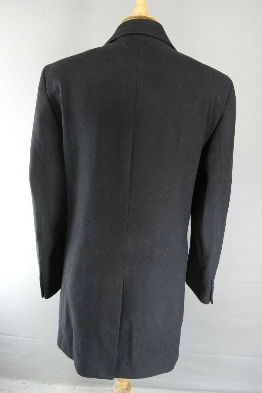 BRAND NEW MEN'S WOOL RICH BLEND 3 POCKET BLACK OVERCOAT 38-44 INCH (REGULAR FIT)