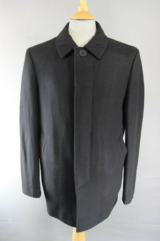 BRAND NEW MEN'S WOOL RICH BLEND SHORT BLACK COAT 40-48 INCH (REGULAR FIT)