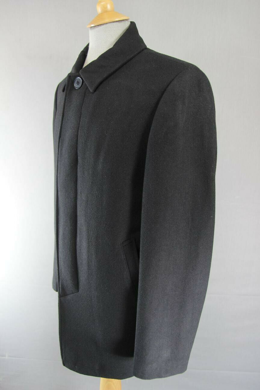 BRAND NEW MEN'S WOOL RICH BLEND SHORT BLACK COAT 40-48 INCH (REGULAR FIT)