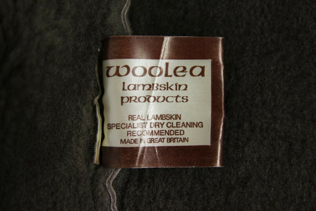 VINTAGE 1970's WOOLEA LEATHER TRIMMED LIGHT BROWN SUEDE LAMBSKIN LINED COAT 38IN