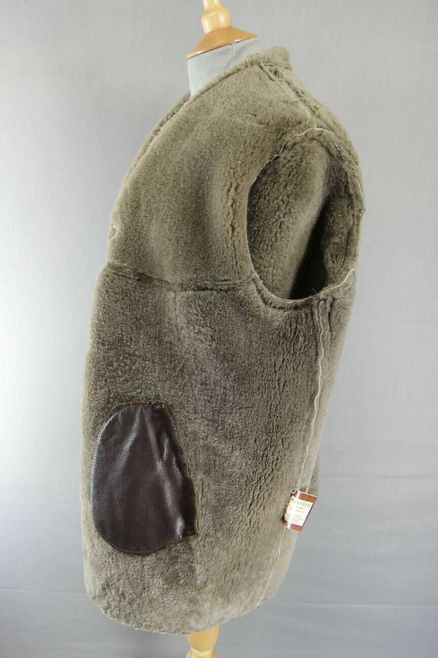 VINTAGE 1970's WOOLEA LEATHER TRIMMED LIGHT BROWN SUEDE LAMBSKIN LINED COAT 38IN