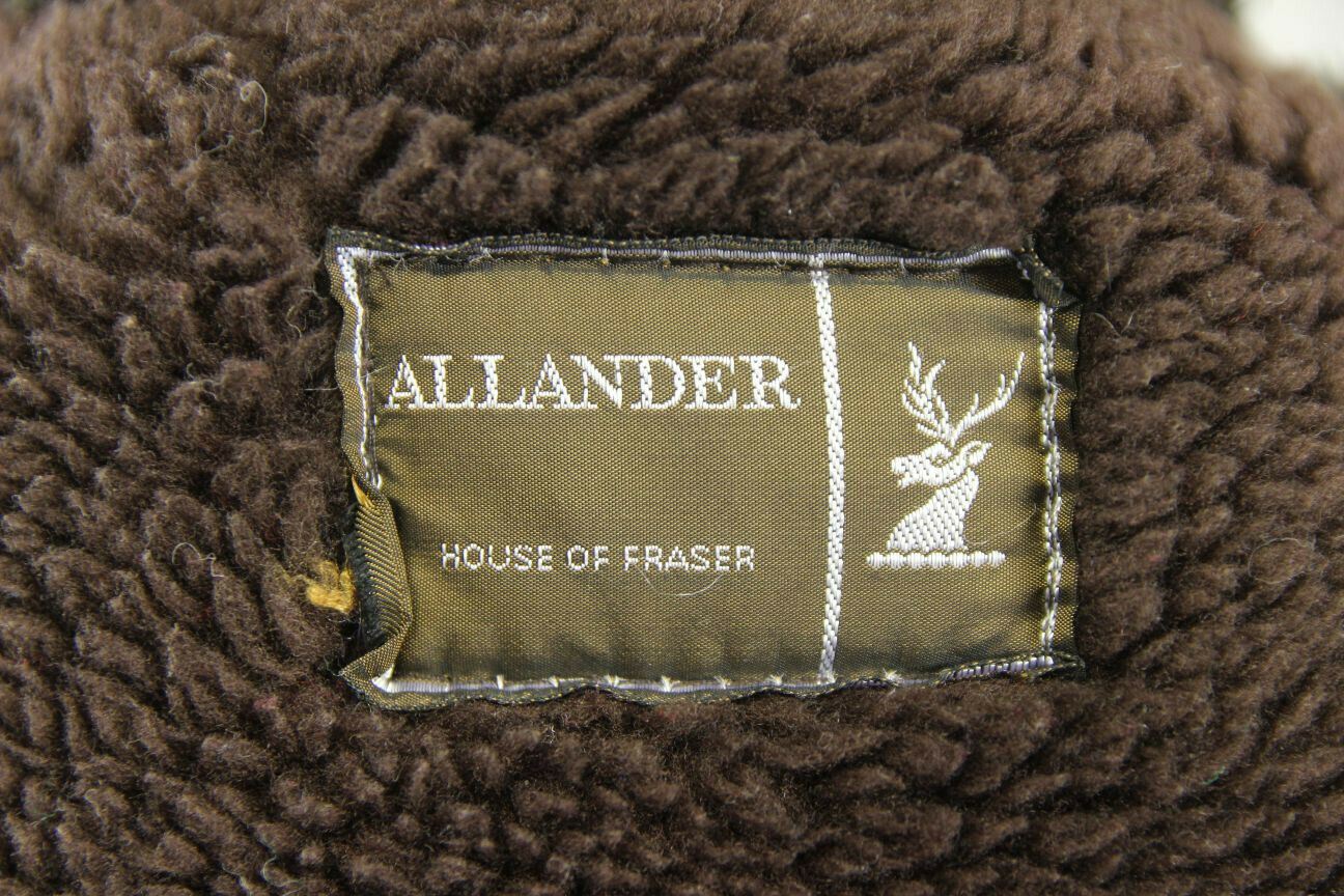 HOUSE OF FRASER/ALLANDER DOUBLE-BREASTED BROWN SUEDE LEATHER SHEEPSKIN COAT 38IN