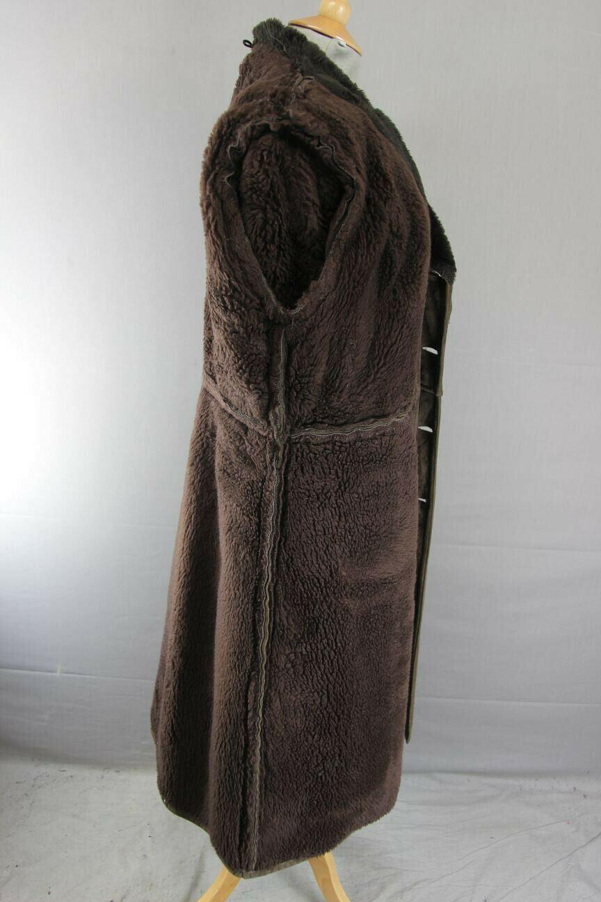 HOUSE OF FRASER/ALLANDER DOUBLE-BREASTED BROWN SUEDE LEATHER SHEEPSKIN COAT 38IN