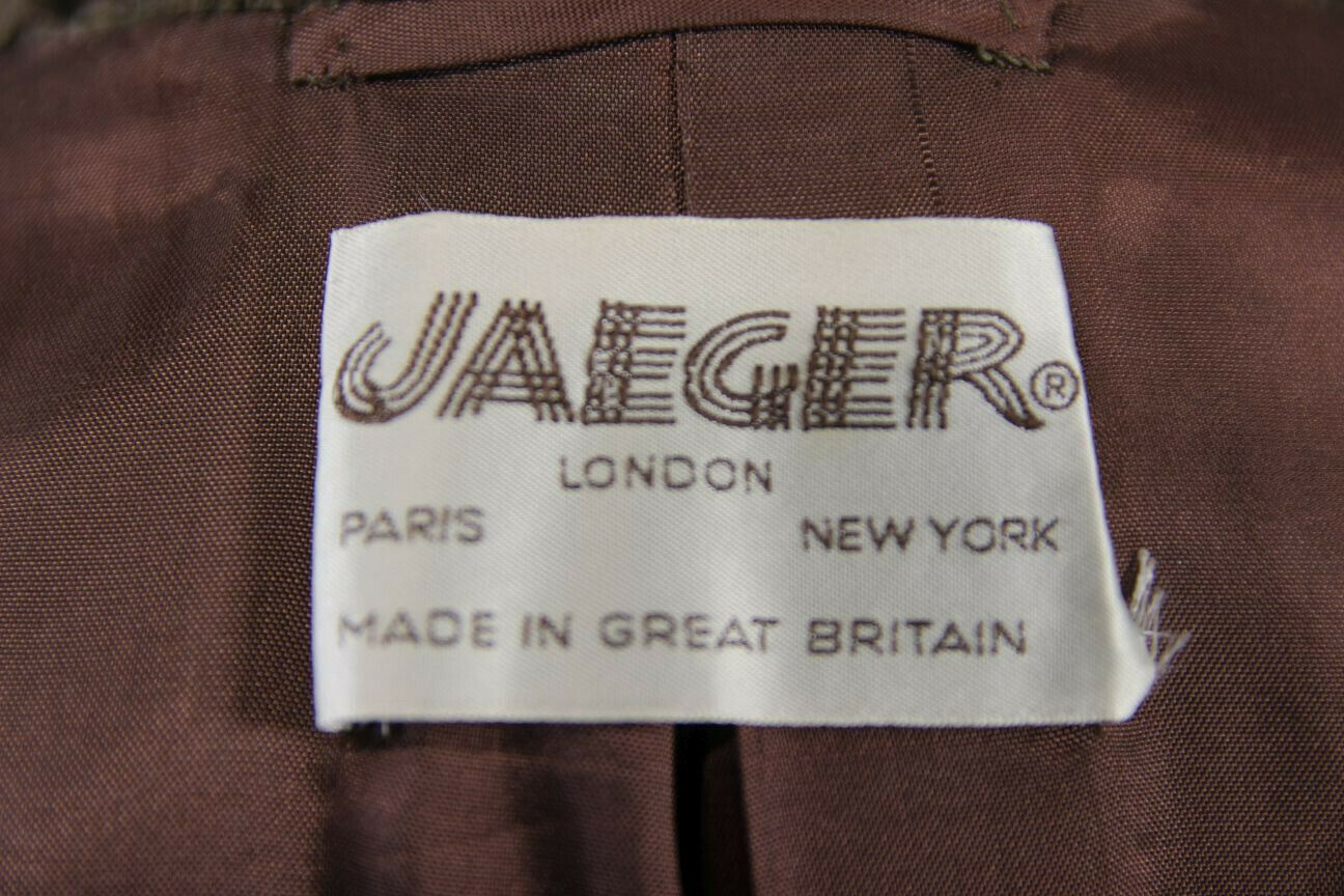 EXCELLENT JAEGER BRITISH MADE BROWN FAUX FUR VISCOSE/COTTON JACKET SIZE 14