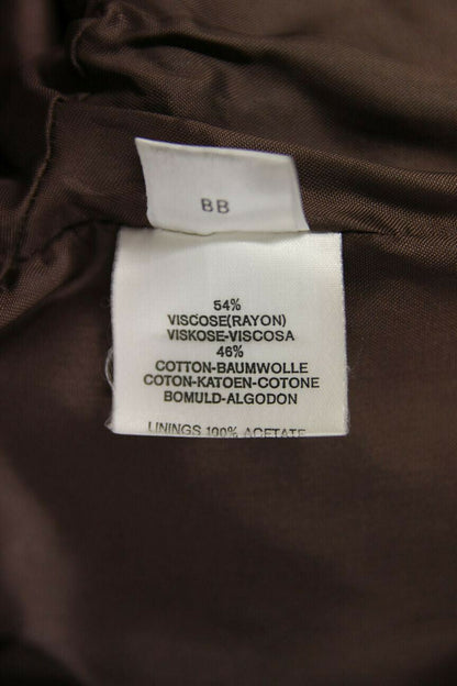 EXCELLENT JAEGER BRITISH MADE BROWN FAUX FUR VISCOSE/COTTON JACKET SIZE 14