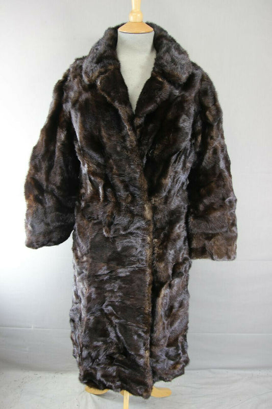 FULL LENGTH GENUINE CHESTNUT BROWN MINK FUR COAT 36 INCH
