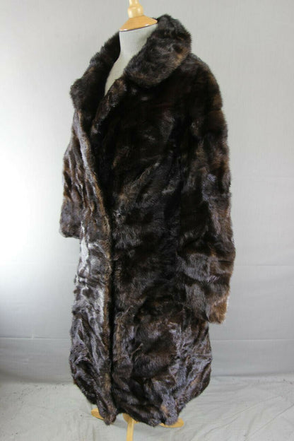 FULL LENGTH GENUINE CHESTNUT BROWN MINK FUR COAT 36 INCH