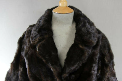 FULL LENGTH GENUINE CHESTNUT BROWN MINK FUR COAT 36 INCH