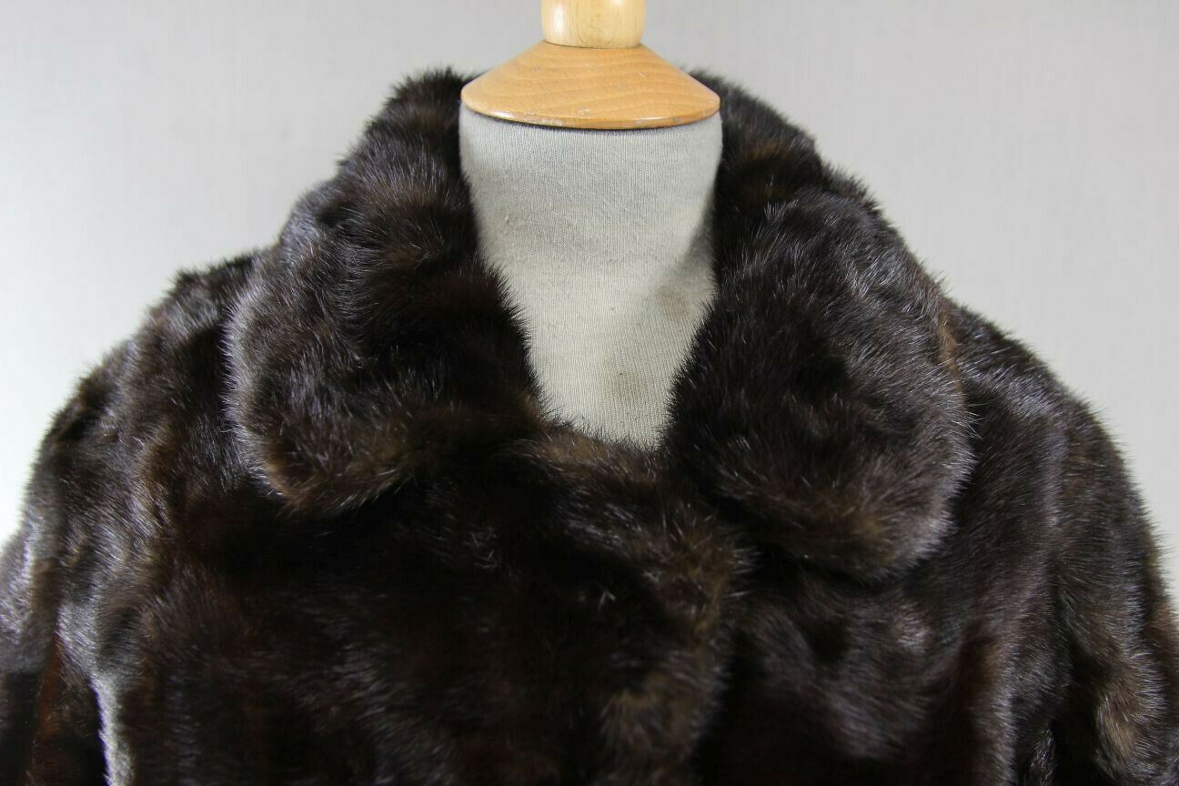 FULL LENGTH GENUINE CHESTNUT BROWN MINK FUR COAT 36 INCH