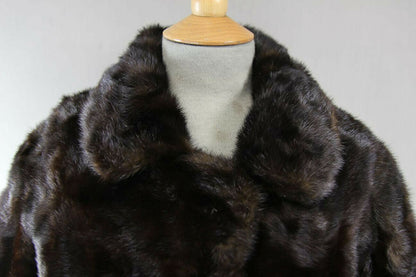 FULL LENGTH GENUINE CHESTNUT BROWN MINK FUR COAT 36 INCH