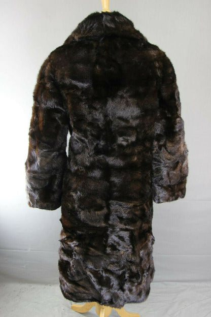 FULL LENGTH GENUINE CHESTNUT BROWN MINK FUR COAT 36 INCH