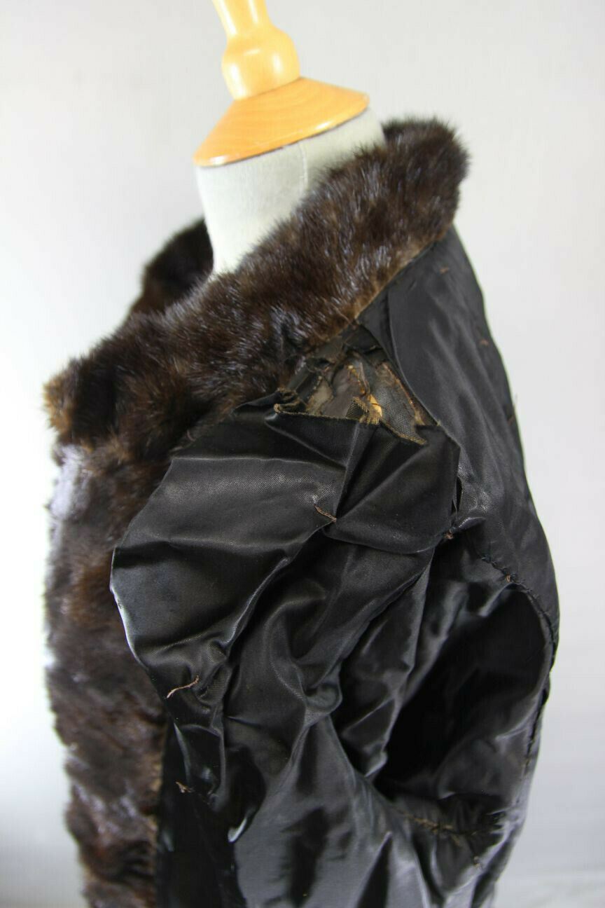 FULL LENGTH GENUINE CHESTNUT BROWN MINK FUR COAT 36 INCH
