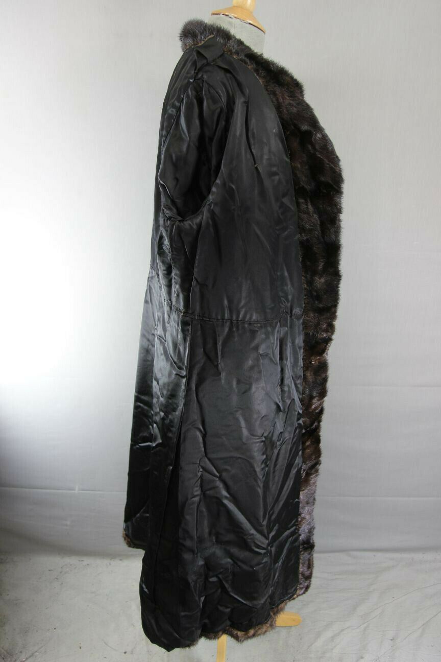 FULL LENGTH GENUINE CHESTNUT BROWN MINK FUR COAT 36 INCH