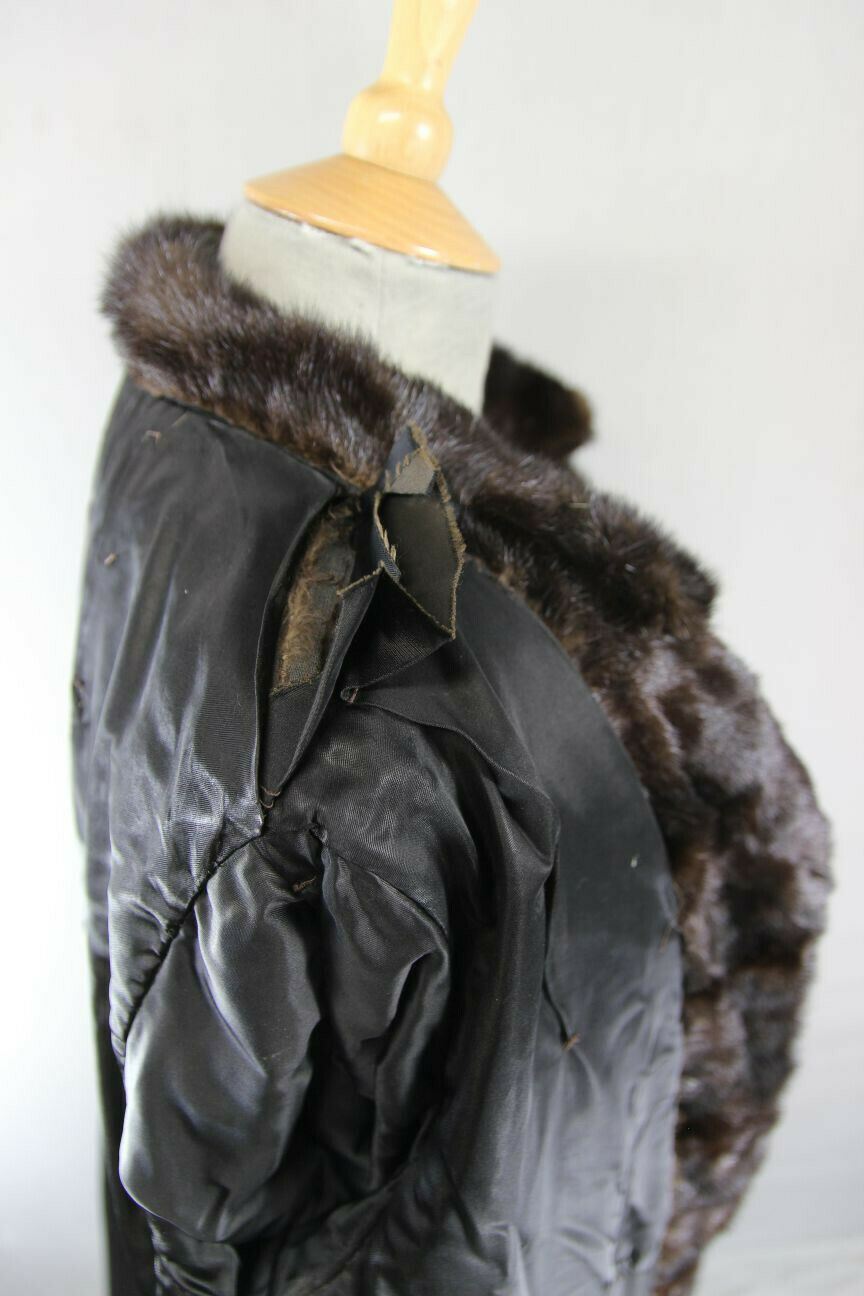 FULL LENGTH GENUINE CHESTNUT BROWN MINK FUR COAT 36 INCH