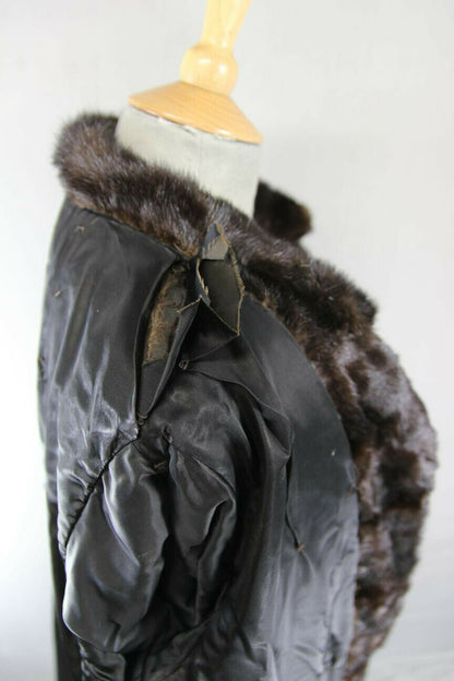 FULL LENGTH GENUINE CHESTNUT BROWN MINK FUR COAT 36 INCH