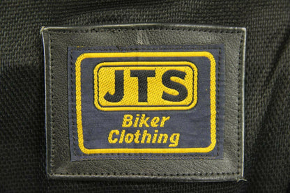 CLASSIC BLACK LEATHER JTS BIKER JACKET 34-36 INCH/LARGE