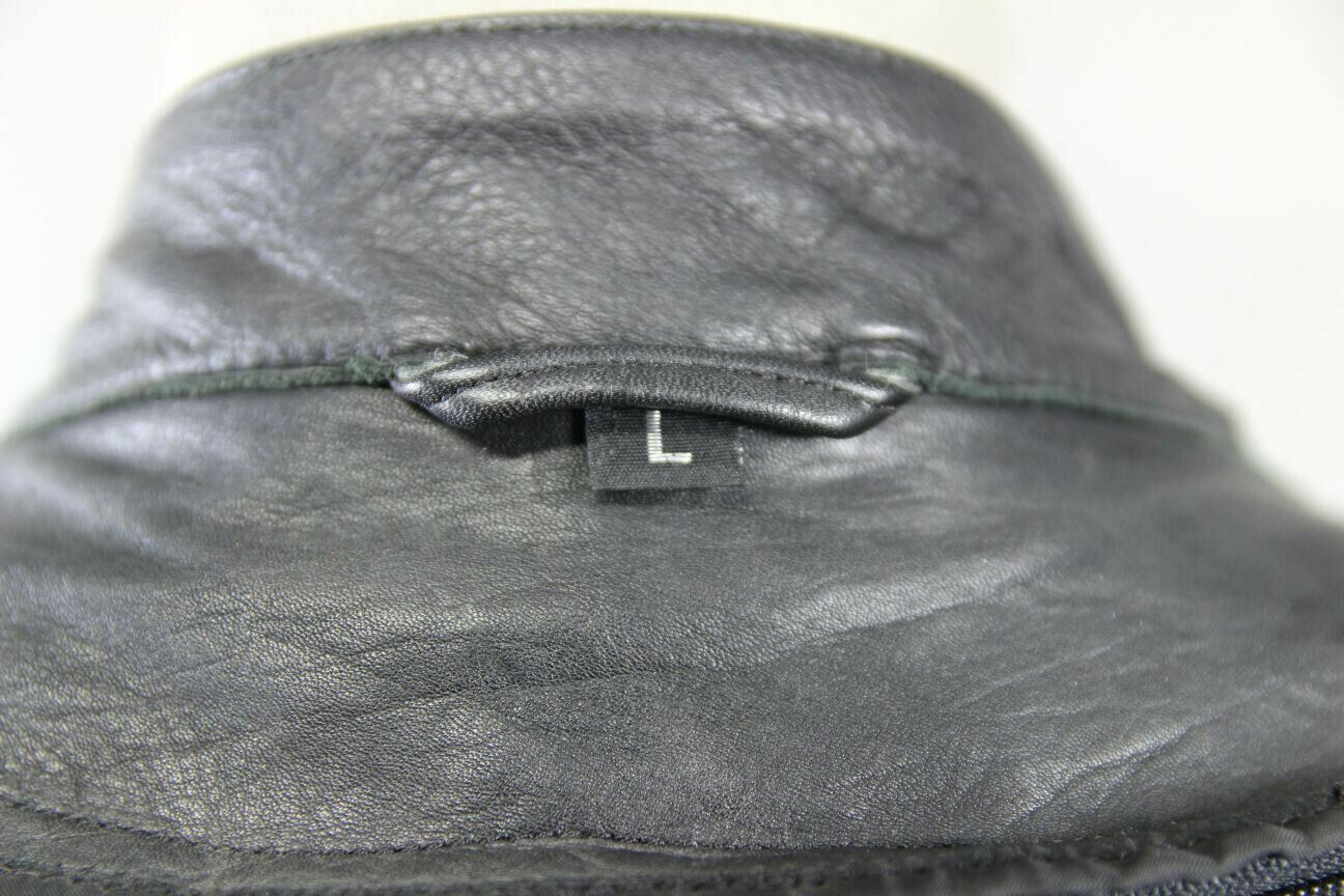 CLASSIC BLACK LEATHER JTS BIKER JACKET 34-36 INCH/LARGE