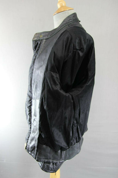 CLASSIC BLACK LEATHER JTS BIKER JACKET 34-36 INCH/LARGE