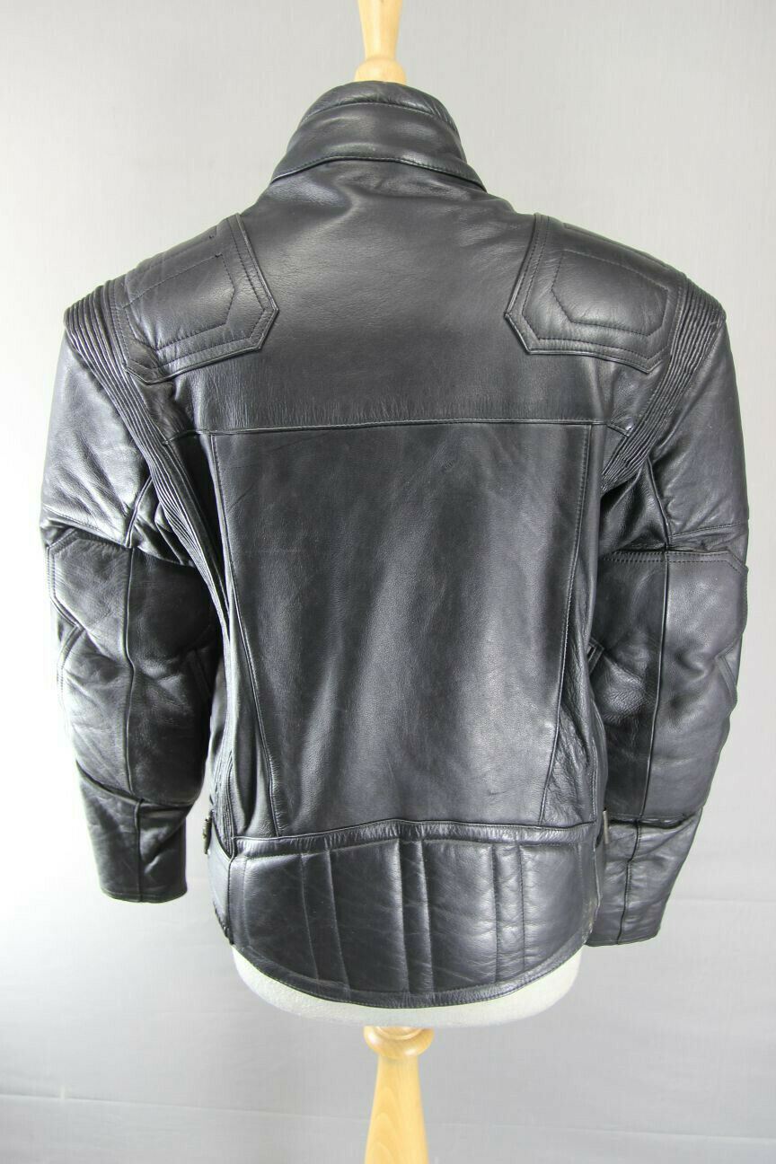 SPORTEX MAXX BLACK LEATHER BIKER JACKET 36 INCH/SMALL