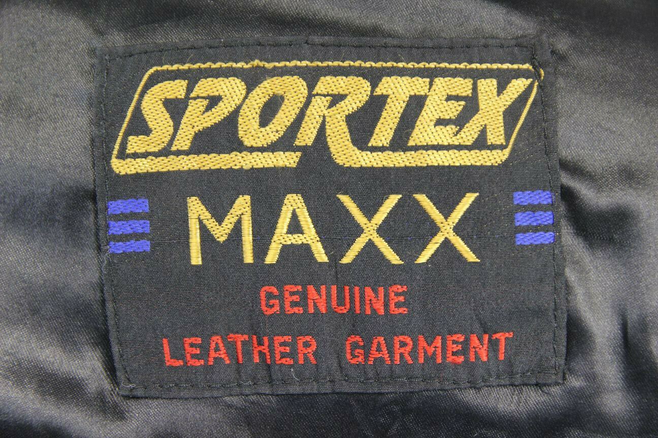 SPORTEX MAXX BLACK LEATHER BIKER JACKET 36 INCH/SMALL
