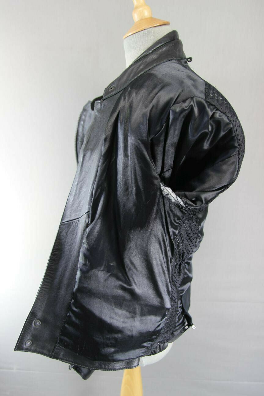 SPORTEX MAXX BLACK LEATHER BIKER JACKET 36 INCH/SMALL