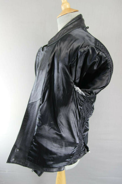 SPORTEX MAXX BLACK LEATHER BIKER JACKET 36 INCH/SMALL