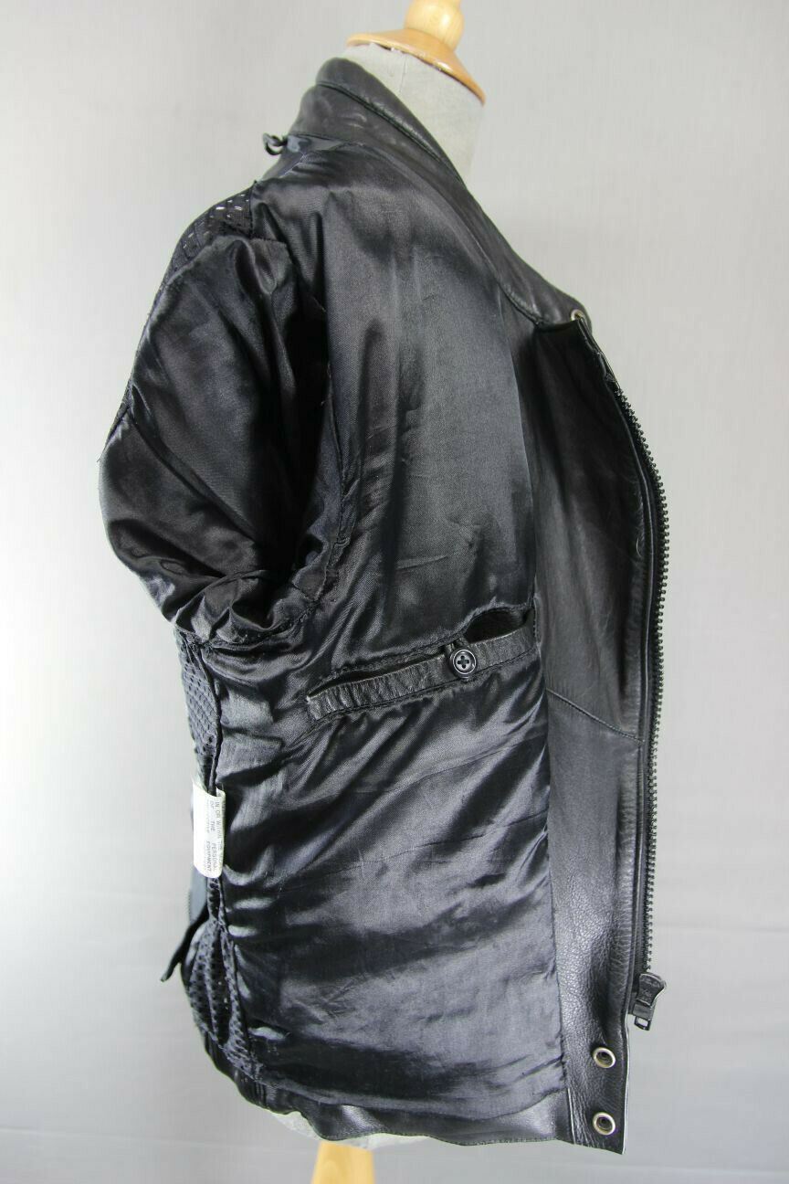 SPORTEX MAXX BLACK LEATHER BIKER JACKET 36 INCH/SMALL