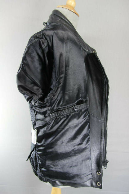 SPORTEX MAXX BLACK LEATHER BIKER JACKET 36 INCH/SMALL