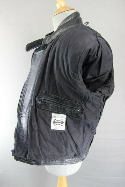 BRITISH MADE BLACK COWHIDE LEATHER BIKER'S PARADISE JACKET: SIZE 12