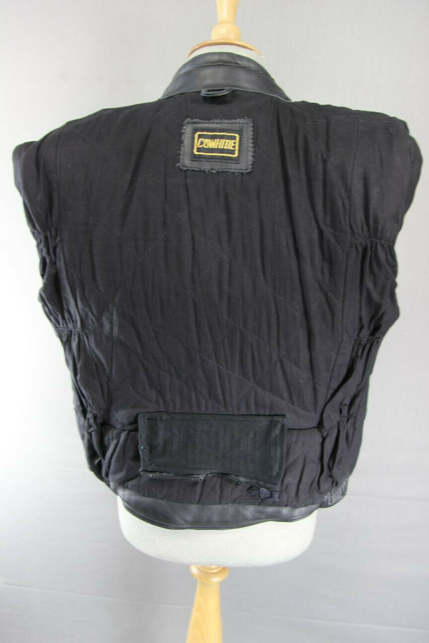 IMMACULATE BRITISH MADE BLACK COWHIDE LEATHER BIKER'S PARADISE JACKET: SIZE 14