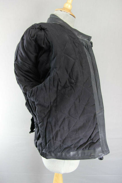 IMMACULATE BRITISH MADE BLACK COWHIDE LEATHER BIKER'S PARADISE JACKET: SIZE 14