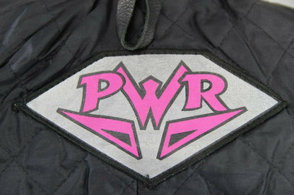 SUPERB PWR BLACK LEATHER BIKER JACKET: SIZE 12/34-36 INCHES