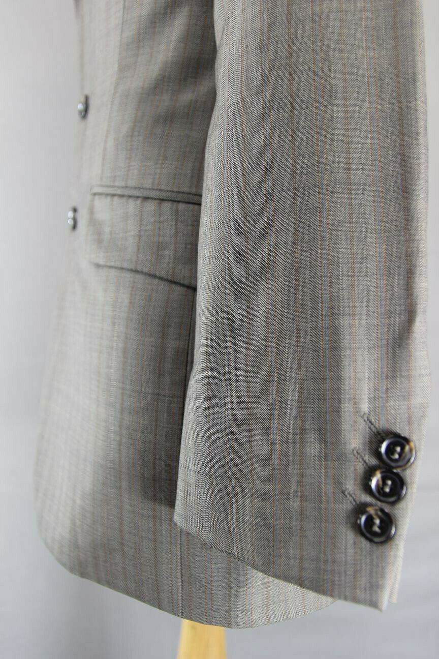 BRAND NEW STVDIO BY JEFF BANKS PURE WOOL STRIPED TAUPE JACKET 36 INCH: RRP £119