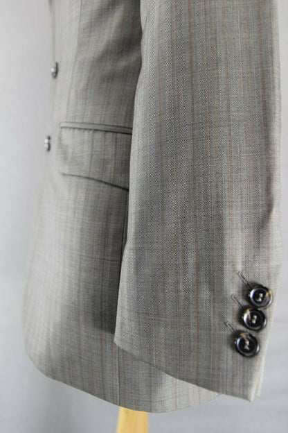 BRAND NEW STVDIO BY JEFF BANKS PURE WOOL STRIPED TAUPE JACKET 36 INCH: RRP £119
