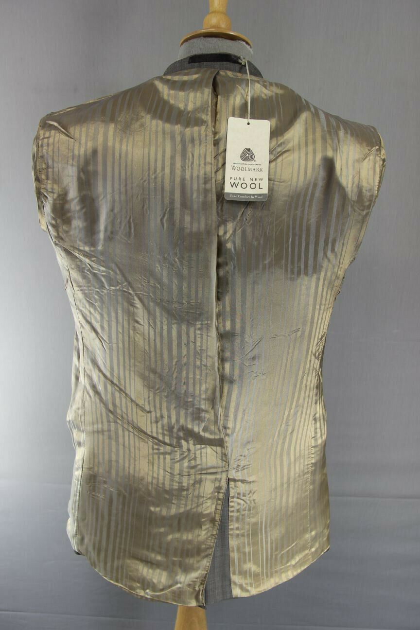 BRAND NEW STVDIO BY JEFF BANKS PURE WOOL STRIPED TAUPE JACKET 36 INCH: RRP £119