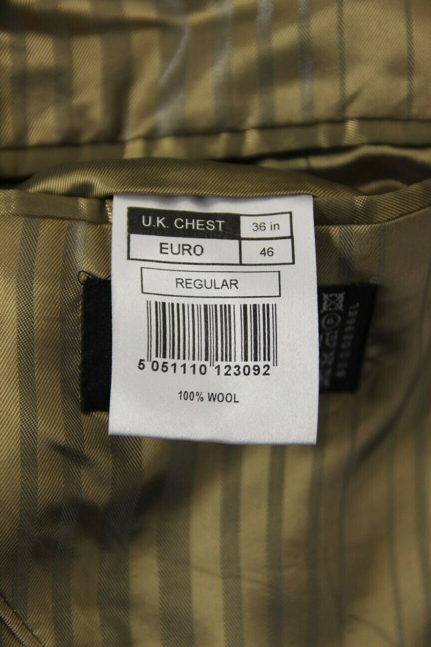 BRAND NEW STVDIO BY JEFF BANKS PURE WOOL STRIPED TAUPE JACKET 36 INCH: RRP £119