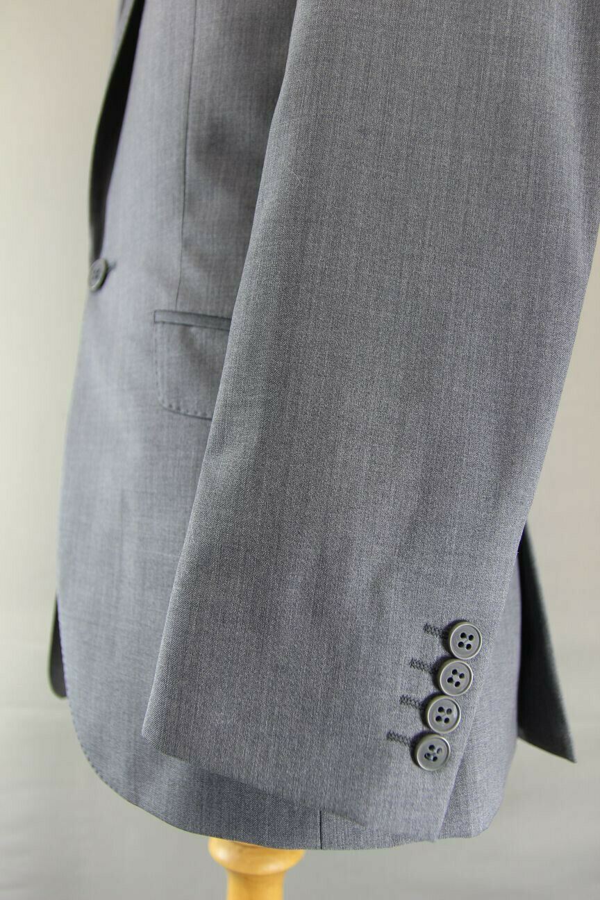 BRAND NEW WOOL RICH BLEND GREY JACKET: 36 INCH CHEST (REGULAR FIT)