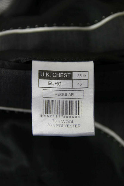 BRAND NEW WOOL RICH BLEND GREY JACKET: 36 INCH CHEST (REGULAR FIT)