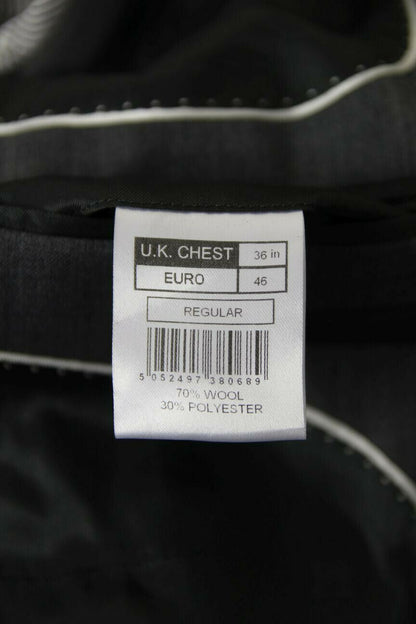 BRAND NEW WOOL RICH BLEND GREY JACKET: 36 INCH CHEST (REGULAR FIT)