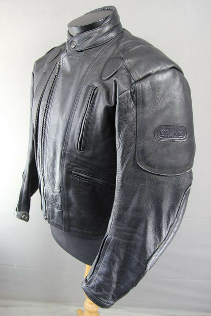 CLASSIC DYNAMIC LEATHER BLACK COWHIDE BIKER JACKET 40 INCH