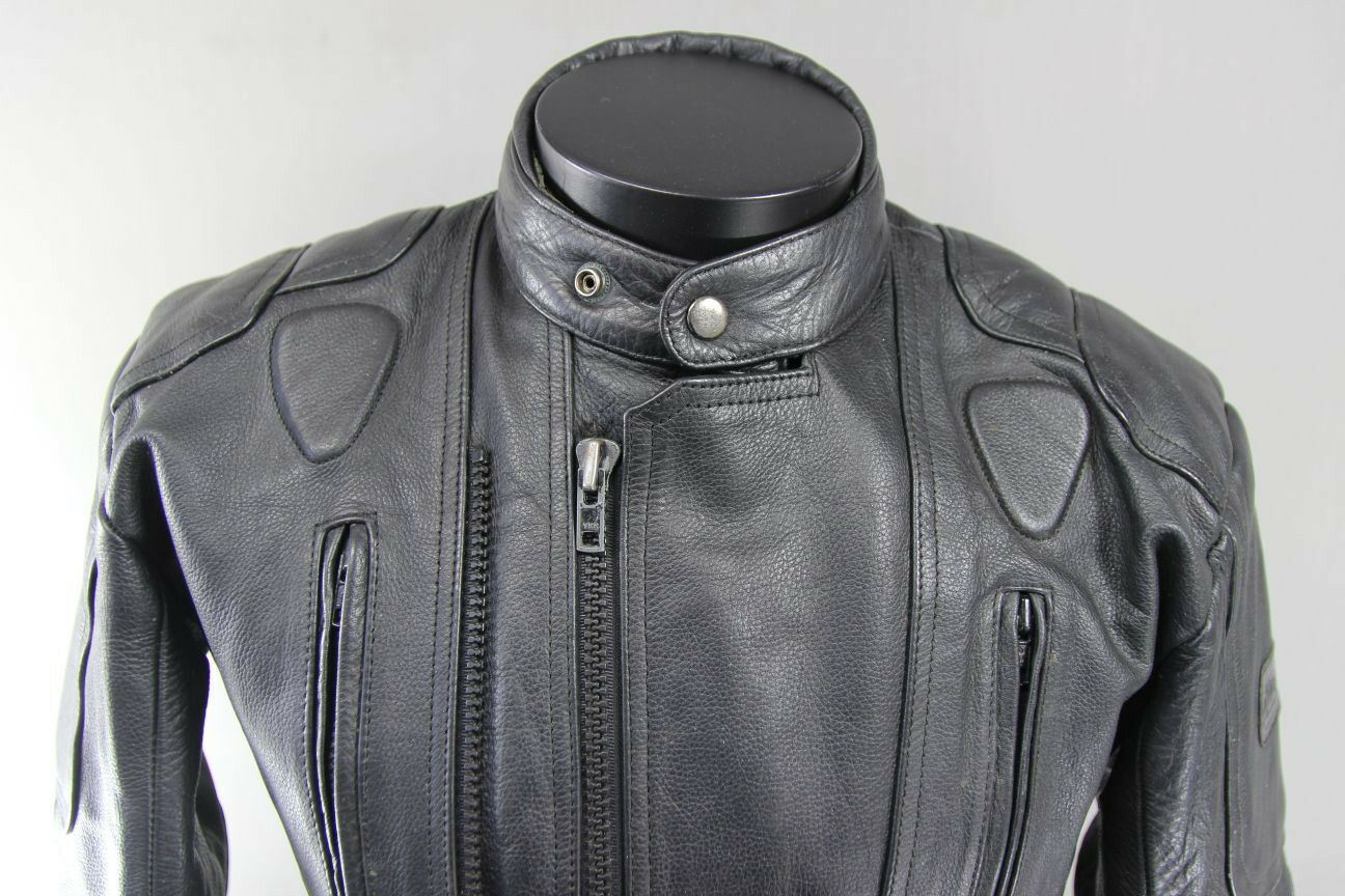 CLASSIC DYNAMIC LEATHER BLACK COWHIDE BIKER JACKET 40 INCH