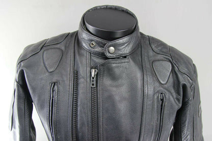 CLASSIC DYNAMIC LEATHER BLACK COWHIDE BIKER JACKET 40 INCH