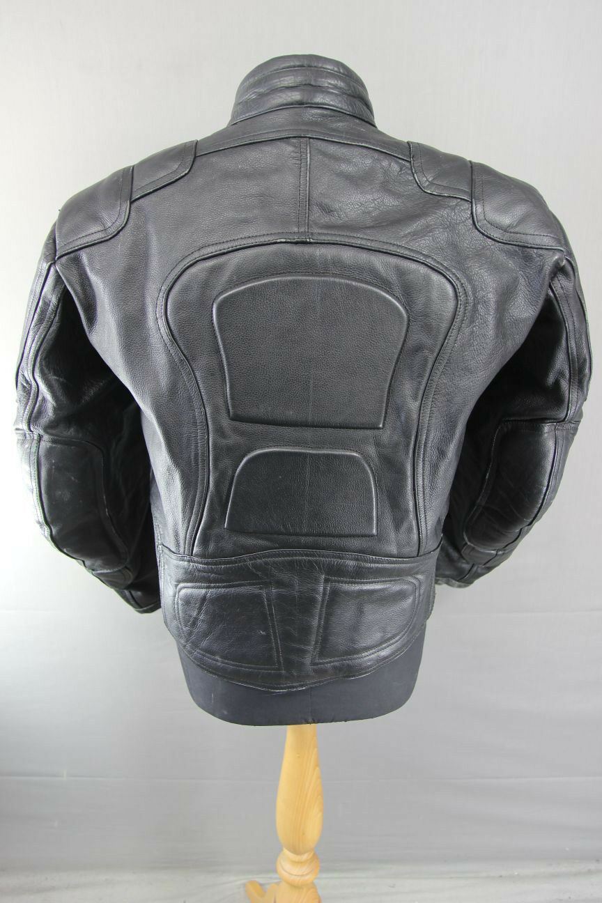 CLASSIC DYNAMIC LEATHER BLACK COWHIDE BIKER JACKET 40 INCH