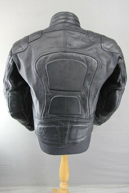 CLASSIC DYNAMIC LEATHER BLACK COWHIDE BIKER JACKET 40 INCH